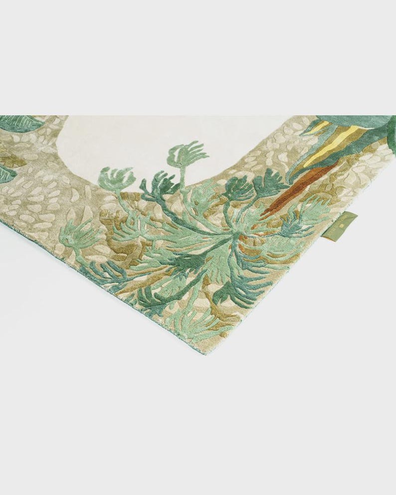 Hand-Tufted Botanical Silk & Wool Rug – Tropical Botanical Archway Design image 4