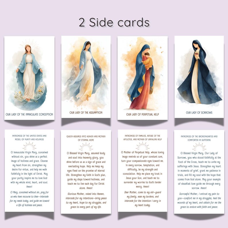 20 Catholic Marian Prayer Cards - French Version Included (digital ...