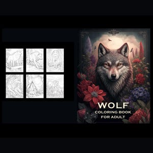 Wolf Coloring Book: 50 Wild Animal Illustrations (PDF Download