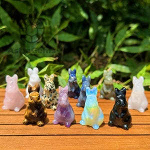 4 cm Hand geschnitzte Kristall Kaninchen Edelstein Figurine Spirituelle Wohnkultur Ostern Heilung Kristall Geschenk
