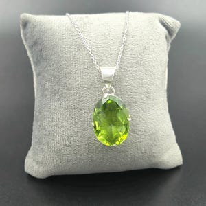 Green Peridot Necklace, 925 Silver Faceted Green Gemstone Necklace, August Birthstone Necklace, Gift For Her, Wedding Gift, Birthday Gifts