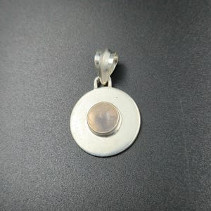 Handmade Rose Quartz Pendant, 925 Silver Healing Crystal Necklace, Stone of Love, Gift for Her, Anniversary Gift, Wedding Gift, Gift For Mom