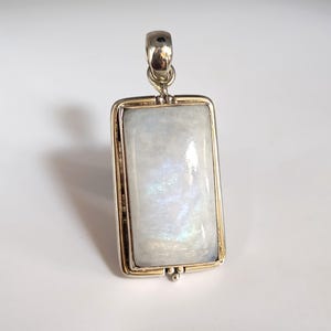 Large Moonstone Pendant, 925 Sterling Silver Necklace, Moonstone Necklace, Anniversary Gift, Large Necklace, Gift For Her, Gift For Mom