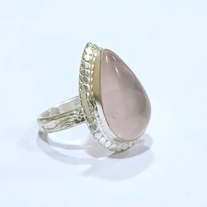 Rose Quartz Ring, 925 Silver Ring, Proposal Ring, Gifts for Her, Wedding Ring, Anniversary Gifts For Women, Gifts For Mom, Pink Stone Ring