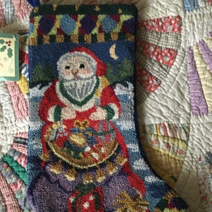 Vintage Christmas Snowman Needlepoint Stocking