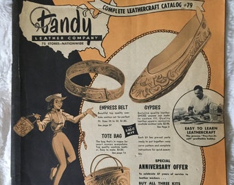 Catalogue complet de maroquinerie de Tandy Leather Company #79 Chaussures Sacs à main Ceintures Estampage d'outillage