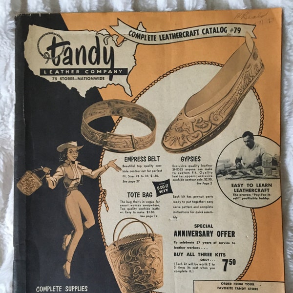 Tandy Leather Company Complete Leathercraft Catalog #79 Shoes Purses Belts Tooling Stamping