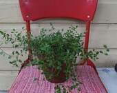 Vintage Nautical Boat Fishing Camping Stadium Retro Red Vinyl Metal Folding Seat Chair Garden Plant Stand