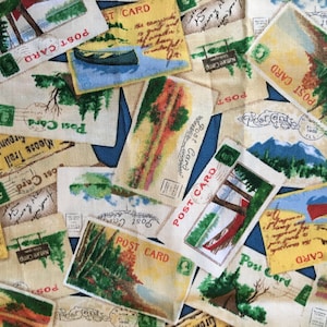 Cartoline vintage Ricordi di vacanza Viaggi Parchi statali Tessuto di cotone