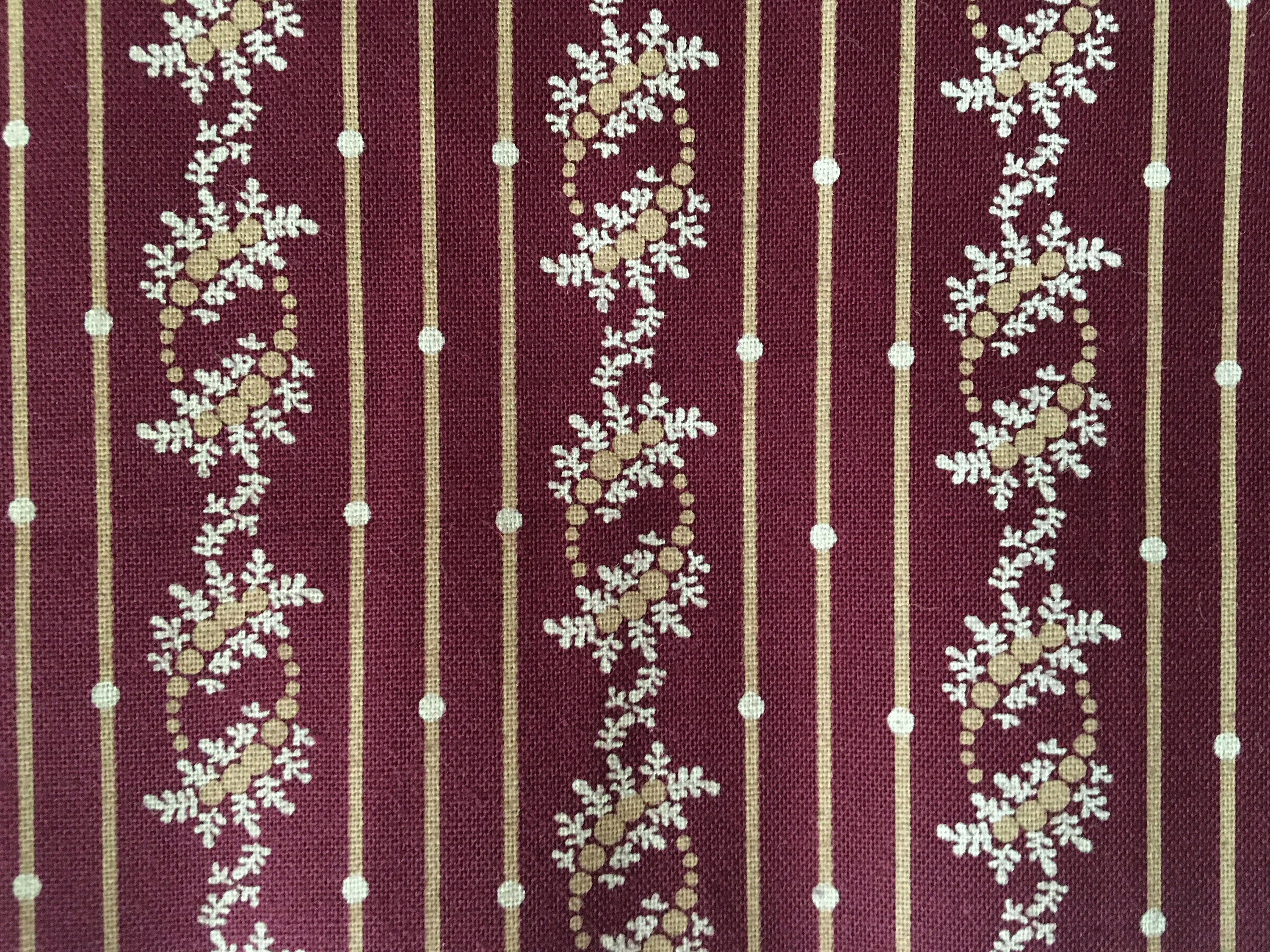 Connecting Threads Country Essentials Brick Red Brown Gold Floral Flower Stripe Cotton Fabric