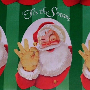 Vintage &#39;Tis het seizoen kerst knipogen santa gift wrappapier