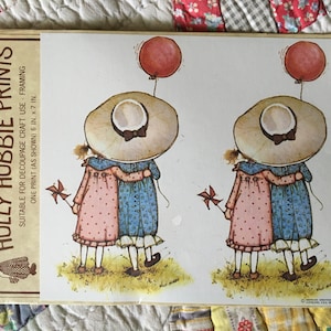 1972 Vintage American Greetings Holly Hobbie Prints for Decoupage Crafts Framing 1 Print