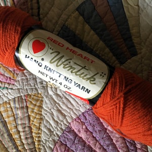 Vintage Coats & Clark&#39;s Red Heart Wintuk Hand Knitting Orange Brown Rust Yarn