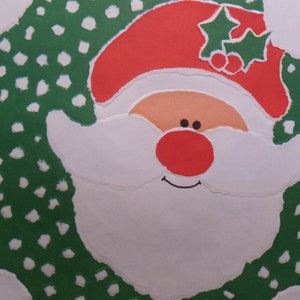 Vintage Kerst Santa Red Nose Sneeuwvlokken ReliëfPapier