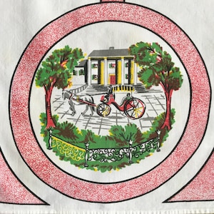 Vintage New Orleans French Quarter Southern Mansion Cotton Kitchen Tea Towel