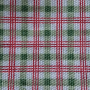 Vintage Spring Pink Green White Plaid Gingham Check Cotton Fabric