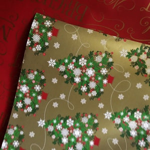 Albero di Natale reversibile vintage che i tuoi giorni siano allegri e luminosi Carta da regalo in carta da regalo color oro rosso verde