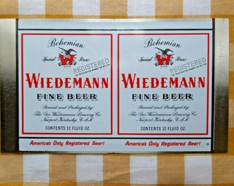 Vintage Bohemian Special Brew Registered Wiedemann Fine Beer Unrolled Beer Can Sheet