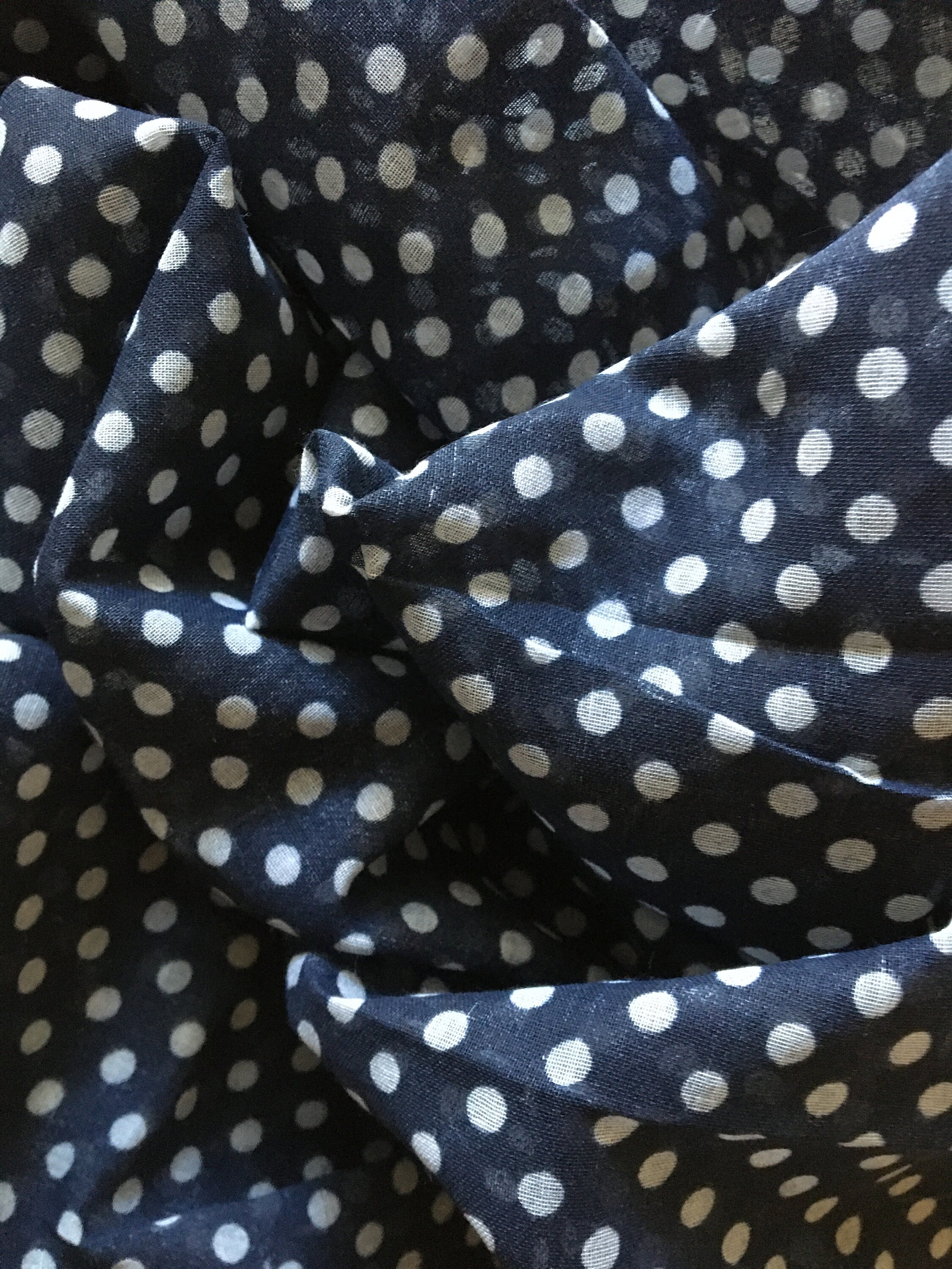Vintage Navy Blue & White Polka Dot Sheer Cotton Organdy Fabric - Etsy