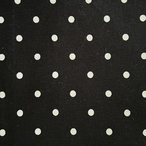 Vintage Black White Polka Dots Circles Cotton Fabric