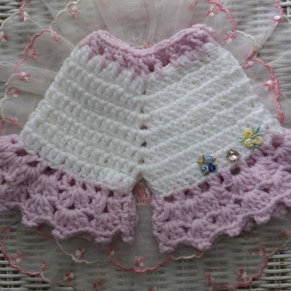 Vintage Handmade Hand Crochet Crocheted Lavender White Lace Bloomers Petticoat Potholder Pot Holder