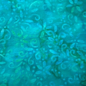 Vintage Turquoise Aqua groen blauwe bloemen bloementuin katoenen stof