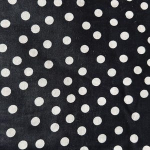 Vintage Black White Polka Dots Circles Cotton Fabric