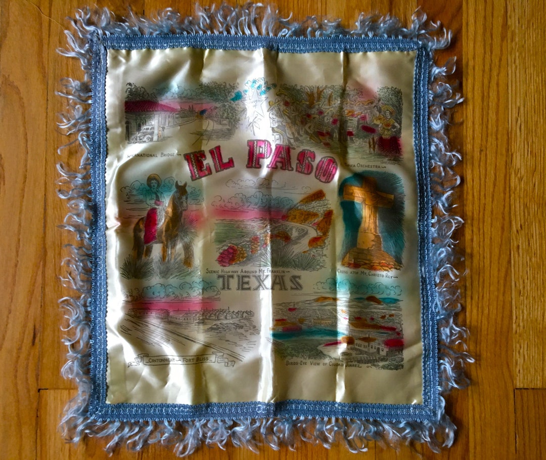Vintage 40's 50's Souvenir El Paso Texas Pink Blue Etsy