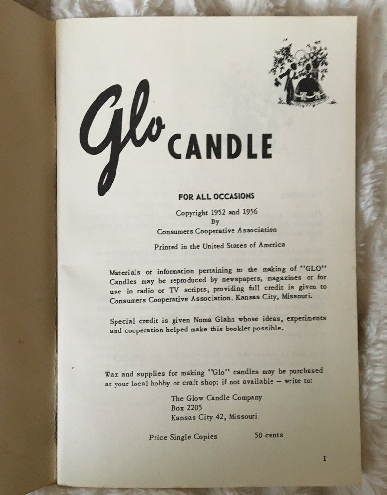 1952 The Glo Candle For All Occasions Instruction How To Illustrated Wax Candle Making Book image 2