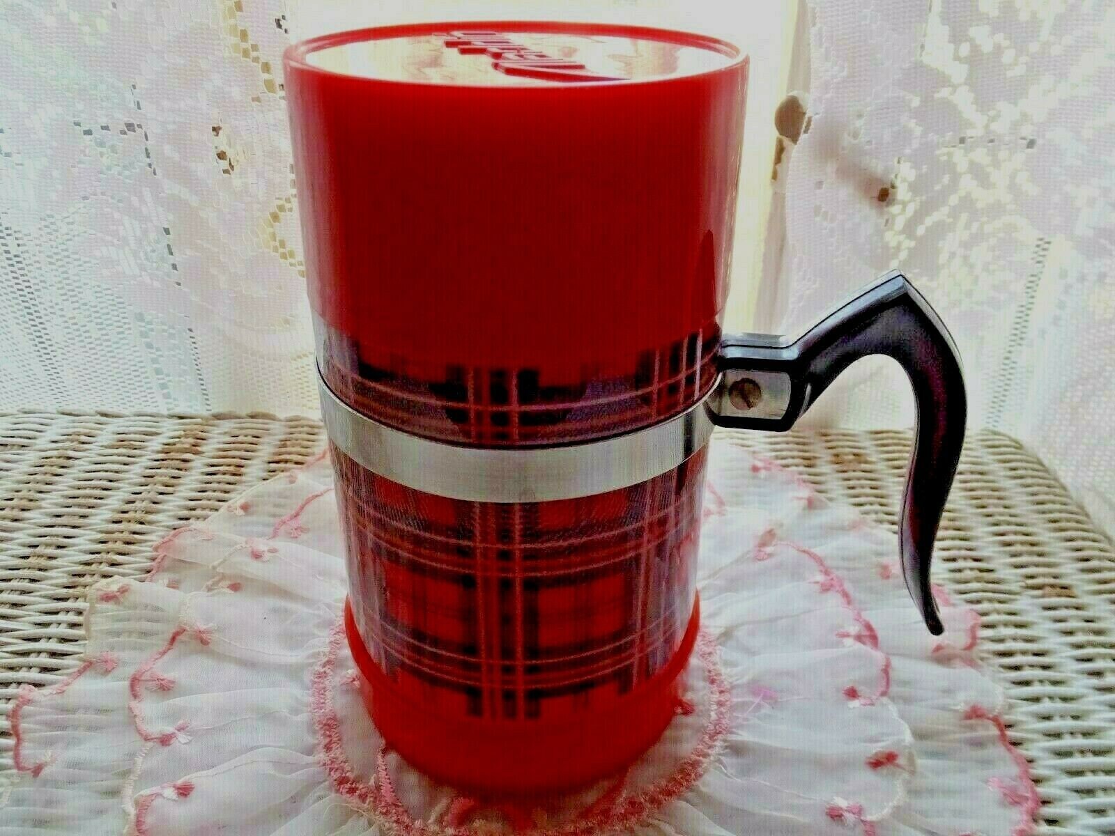 Red Plaid Thermos Vintage Fall Shelf Decor – Eagle's Eye Finds