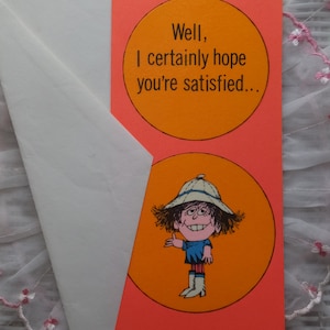 Vintage Hallmark &#39;Thanks&#39; Card: Silly Girl, Go Go Boots, Unused with Envelope