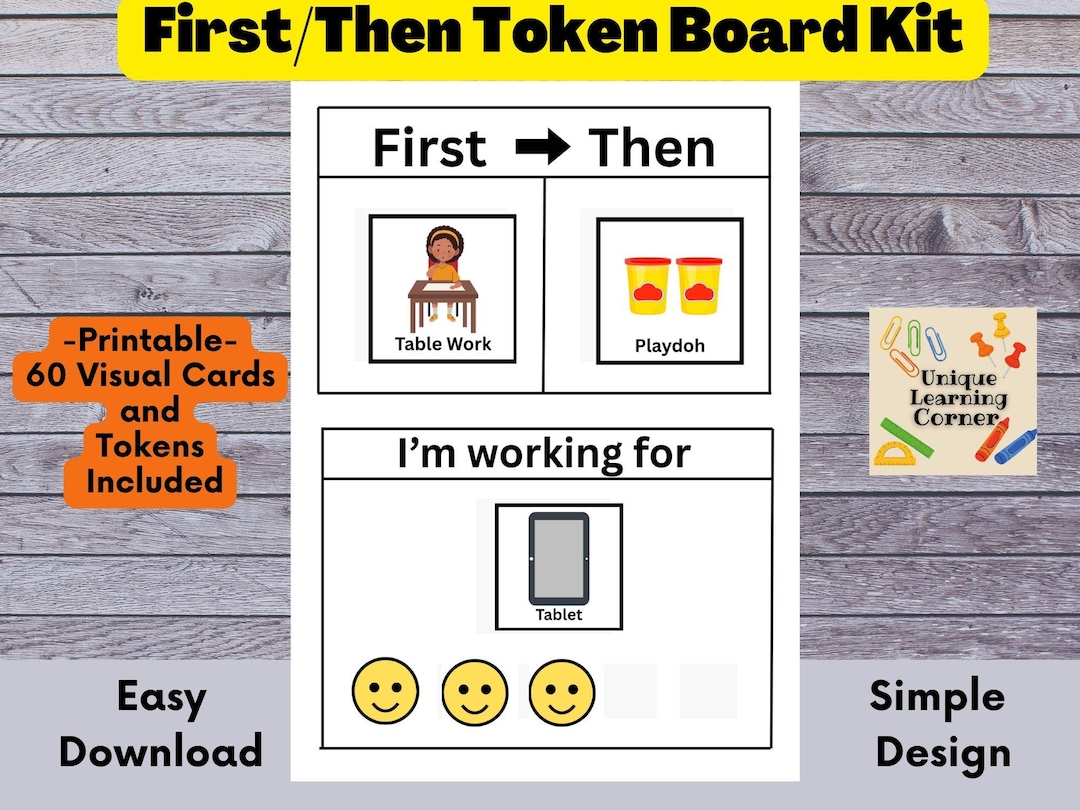 First Then Board Toolkit With Visual Cards | Printable | Autism Special ...