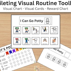Potty Training Visual Routine Toolkit: Reward Chart & Routine Cards (PDF Download)