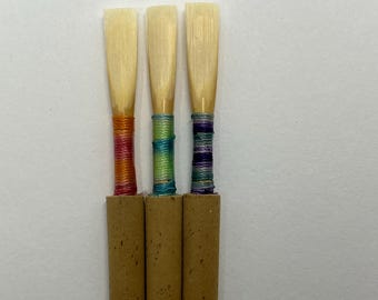 Set of 3. Free blowing and made reed appreciate for beginners, intermediate, and advanced students.