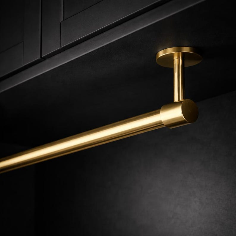 Custom Solid Brass Ceiling Mounted Clothes Rail - Luxury Wardrobe Rack ...