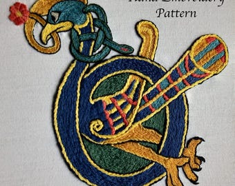 Wzór haftu celtyckiego z literą B w formacie PDF