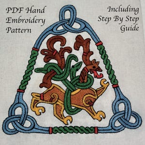 Viking Runestone Great Beast PDF Hand Embroidery Pattern and Step By Step Instructions
