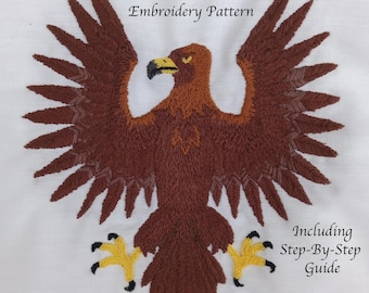 Wzór na haft ręczny orła heraldycznego w formacie PDF oraz instrukcje krok po kroku ze zdjęciami