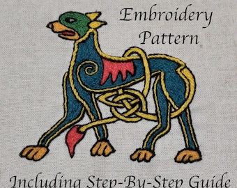 Wzór haftu ręcznego na zwierzę z motywem celtyckim w formacie PDF i instrukcja krok po kroku