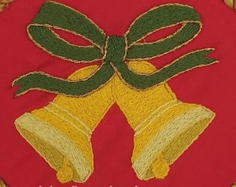 Dzwonki świąteczne – wzór do haftu ręcznego w formacie PDF i przewodnik krok po kroku