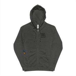 RRK Street Wear Urban Zip Up Hoodie, Stylish Streetwear, Cozy Unisex Fleece, Casual Fall Attire, Perfect for Gifting, Trendy Everyday Wear