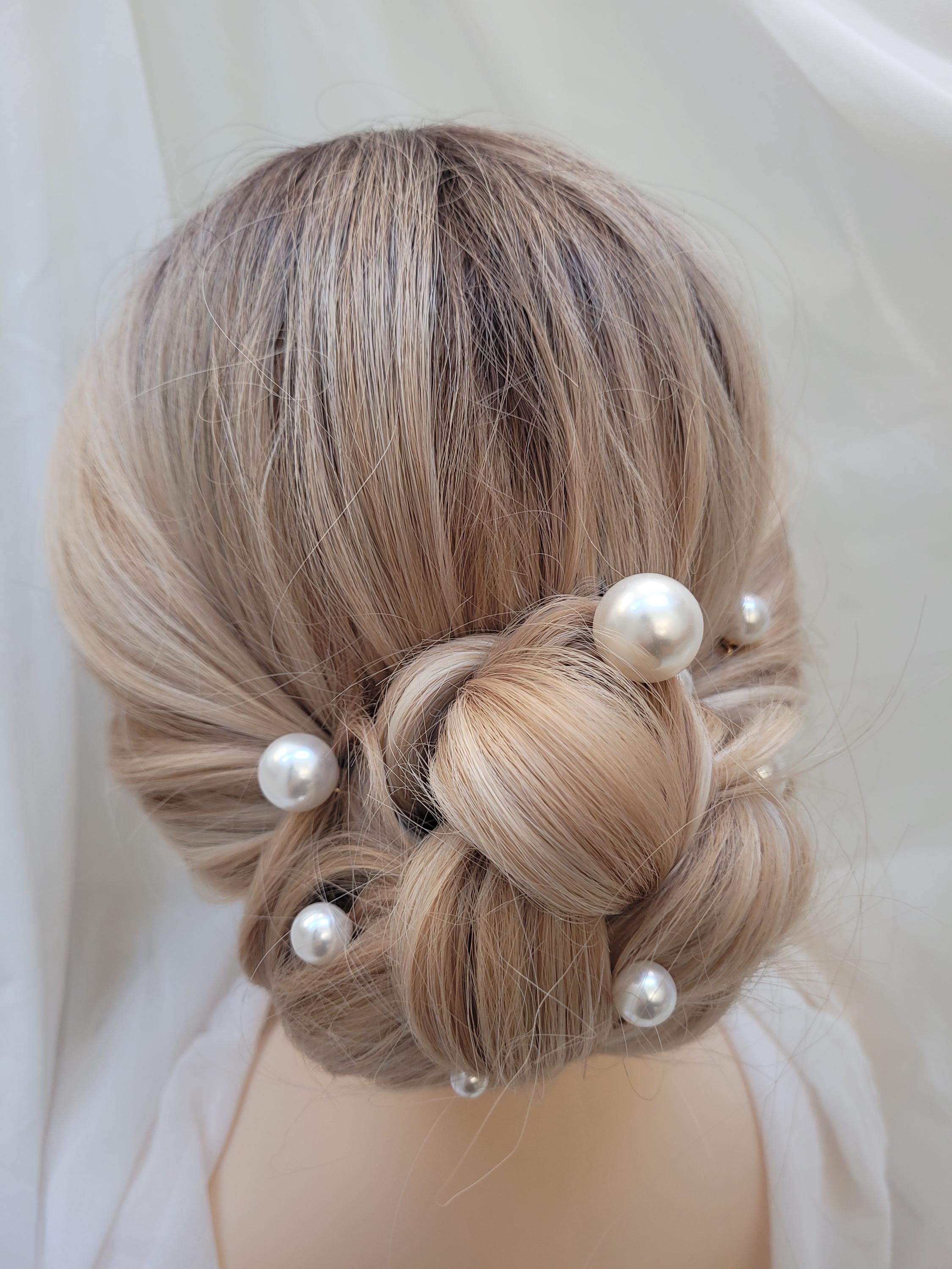 NIB Pearl Hair Pieces (4 pieces) Pearl Hair Pins Bridal 4 Pack | Rituals Ceremonials Bridal  main image 2