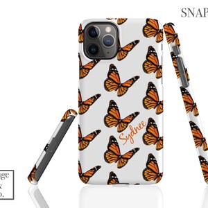 iPhone 16 Case Cover, Butterfly iPhone 16 15 14 13 12 11 X XR XS SE Pro Plus Pro Max Case Cover, Monarch Butterfly Monogram iPhone Case