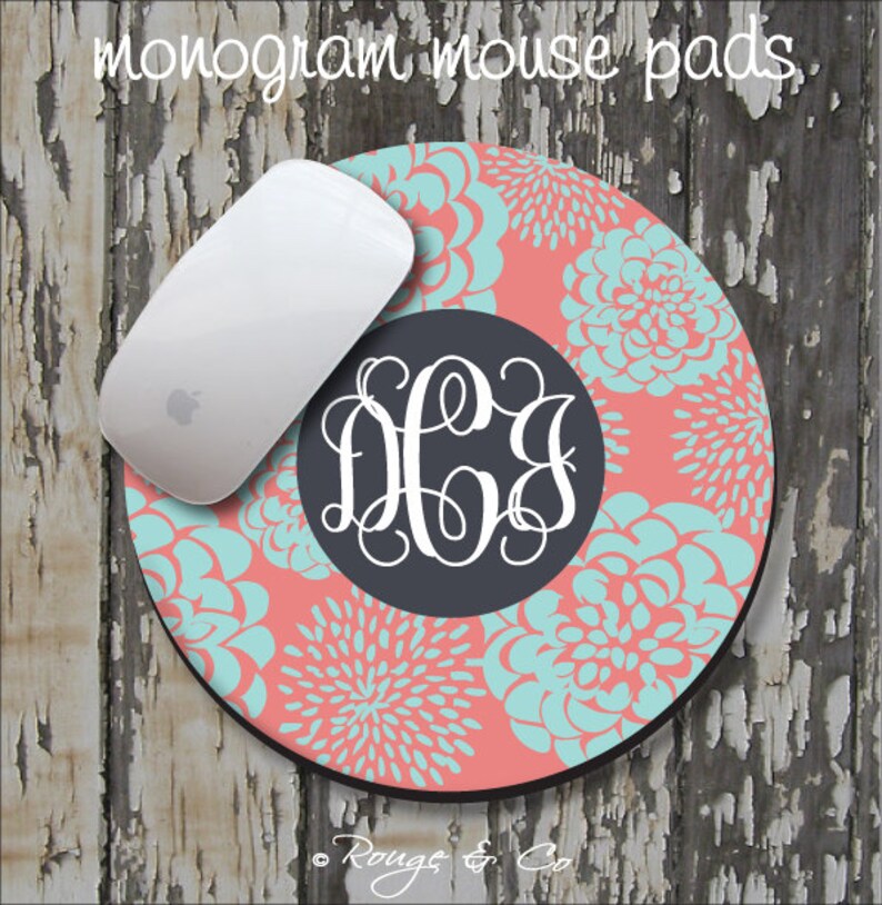 Personalized Mouse Pad Custom Name Mouse Pad Floral Mouse Etsy