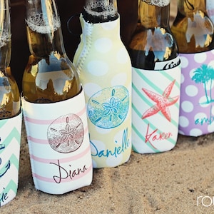 Personalized can cooler, beer hugger, monogram slim can insulator: SEASIDE tailgate, birthday, graduation, bachelorette, girls trip, wedding image 5