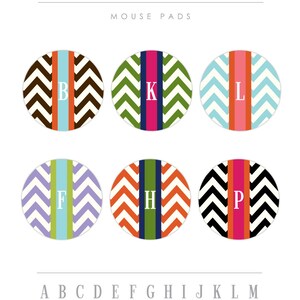 Personalized Mouse Pad, Custom Name Mouse Pad, Preppy Chevron Mouse Pad, Gift for Mom, Gift for Teacher, Graduation Gift for Her, Dorm Decor image 1