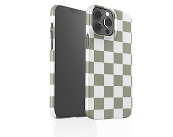 iPhone 15 Case | Clay Check iPhone 15 14 13 12 11 X XR XS SE Pro Plus Pro Max Mini Case | Personalized iPhone Case | Initial iPhone Case