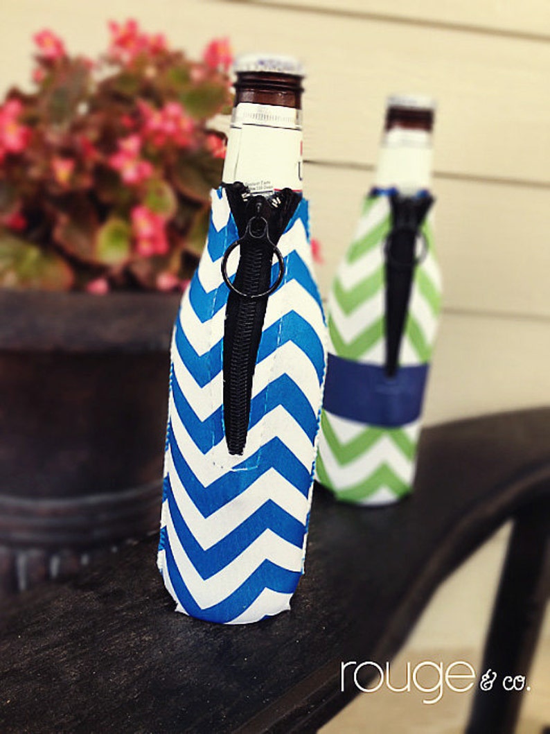 ORCHID OGEE personalized monogram zipper bottle beverage insulator: tailgate, birthday, graduation, bachelorette, girls' trip, wedding image 5