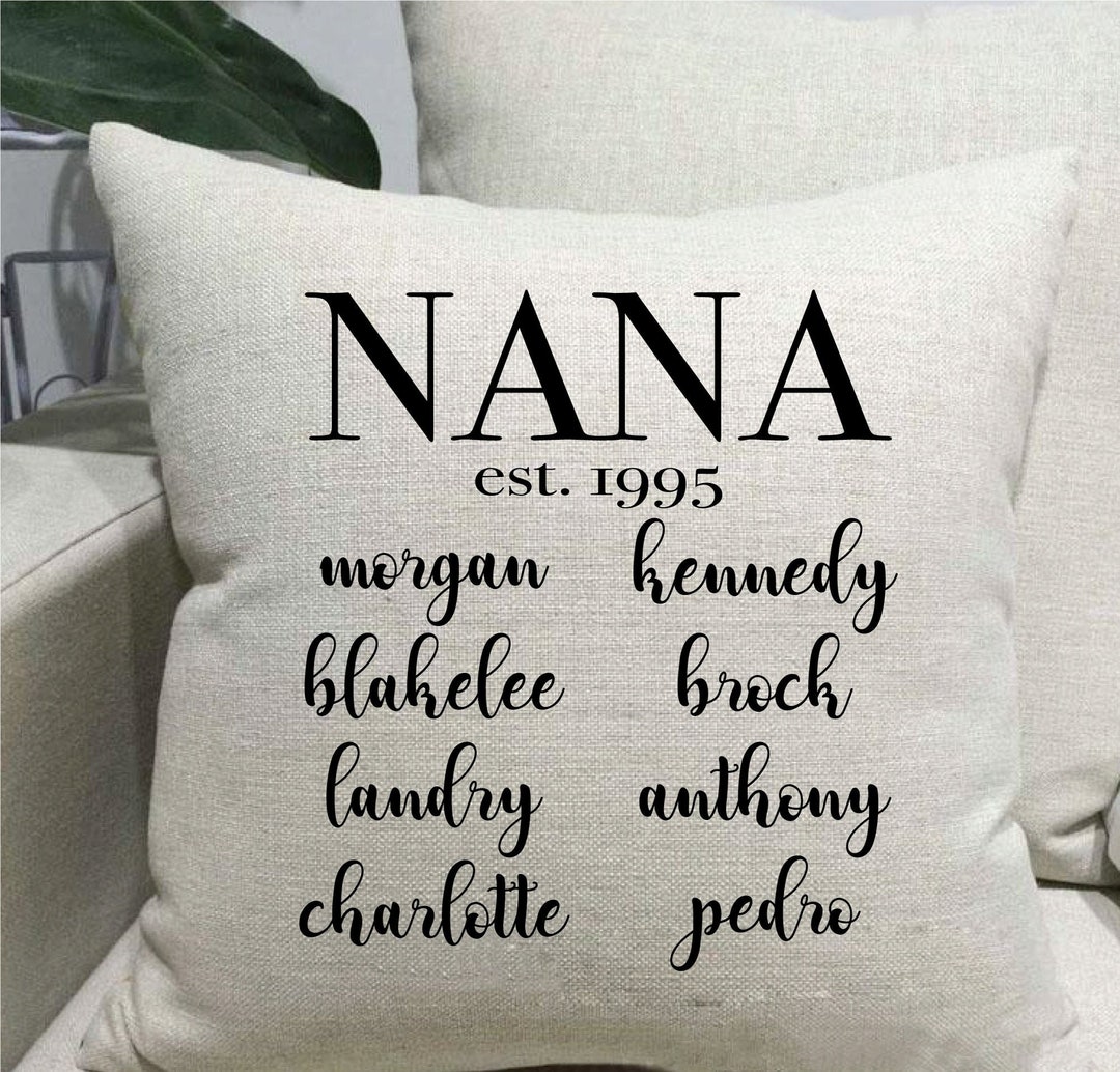 Personalized Name Throw Pillow Cover Nana Pillow Cover Etsy