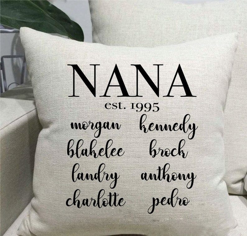 Personalized Name Throw Pillow Cover Nana Pillow Cover Etsy